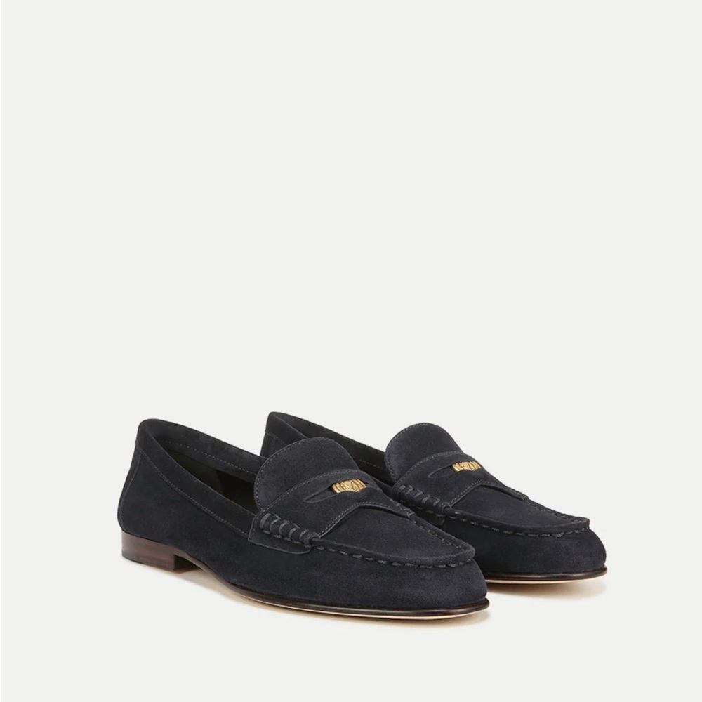 NWT Veronica Beard Navy Blue suede Loafers